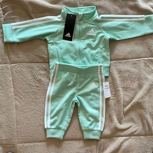 3 month adidas mint track suit